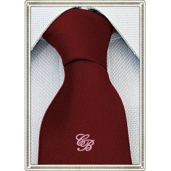 Cravatta Seta Bordeaux personalizzata con iniziali ricamate