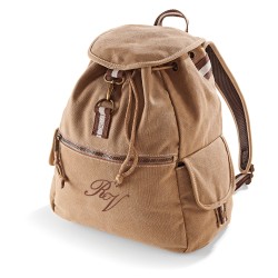 Zaino in cotone canvas effetto lavato personalizzato con il tuo nome o le tue iniziali