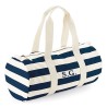 Borsa a righe in cotone canvas con nome o iniziali
