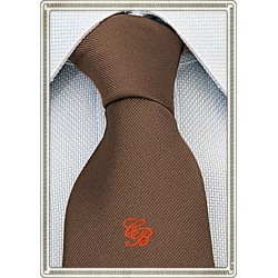 Cravatta Marrone personalizzata con iniziali ricamate