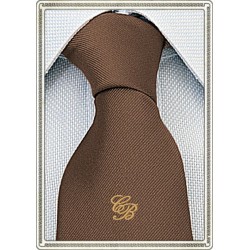 Cravatta Seta Marrone personalizzata con iniziali ricamate