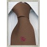 Cravatta in seta marrone personalizzata con monogramma bordeaux
