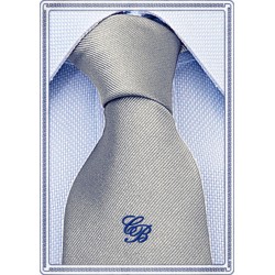 Cravatta Argento personalizzata con iniziali ricamate