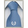 Cravatta Seta Azzurra con stemma alloro e iniziali personalizzate