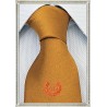 Cravatta Giallo Senape con stemma alloro e iniziali personalizzate