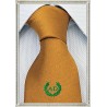 Cravatta in seta colore giallo senape  con stemma alloro e iniziali personalizzate
