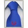 Cravatta Blu Royal con stemma alloro e iniziali personalizzate