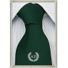 Cravatta verde inglese con alloro personalizzato con iniziali