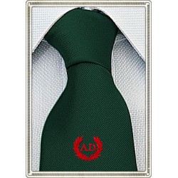 Cravatta verde inglese con alloro personalizzato con iniziali