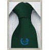 Cravatta verde inglese con alloro personalizzato con iniziali