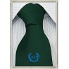 Cravatta Verdone con stemma alloro e iniziali personalizzate