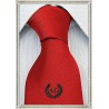 Cravatta rossa con stemma alloro e iniziali personalizzate