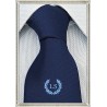 Cravatta Seta Blu con stemma alloro e iniziali personalizzate