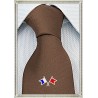 Cravatta con bandiere nautiche in pura seta colore marrone