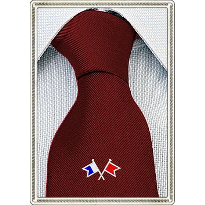 Cravatta con bandiere nautiche in pura seta colore bordeaux