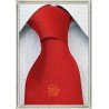 Cravatta in seta colore rosso personalizzata con monogramma arancione
