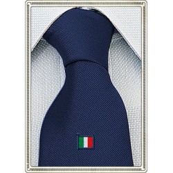 Cravatta in seta con bandiera Italiana ricamata