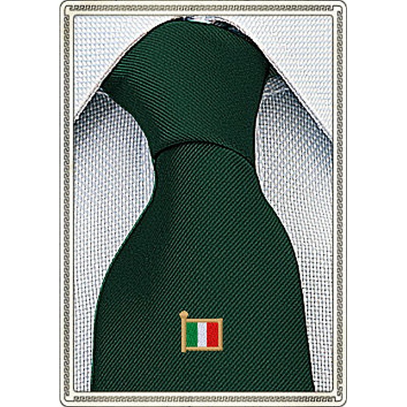 Cravatta con bandiera italiana ricamata Cravatta con bandiera italiana ricamata