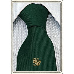 Cravatta Seta Verde Inglese personalizzata con iniziali ricamate