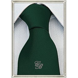 Cravatta verde inglese con iniziali ricamate