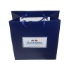 Cravatta in misto seta blu royal con iniziali ricamate