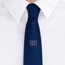 Cravatta blu con bandiera europea